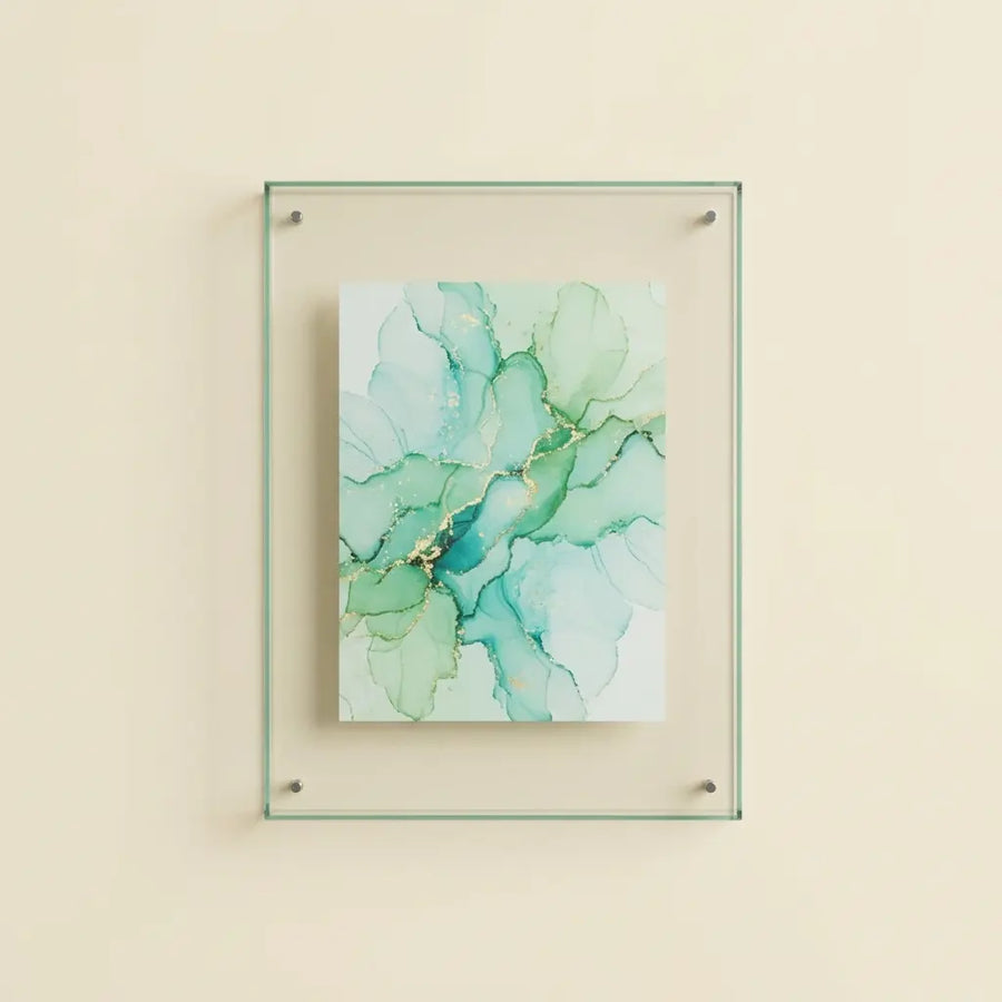 Light Green Aura Floating Frame in Translucent Acrylic