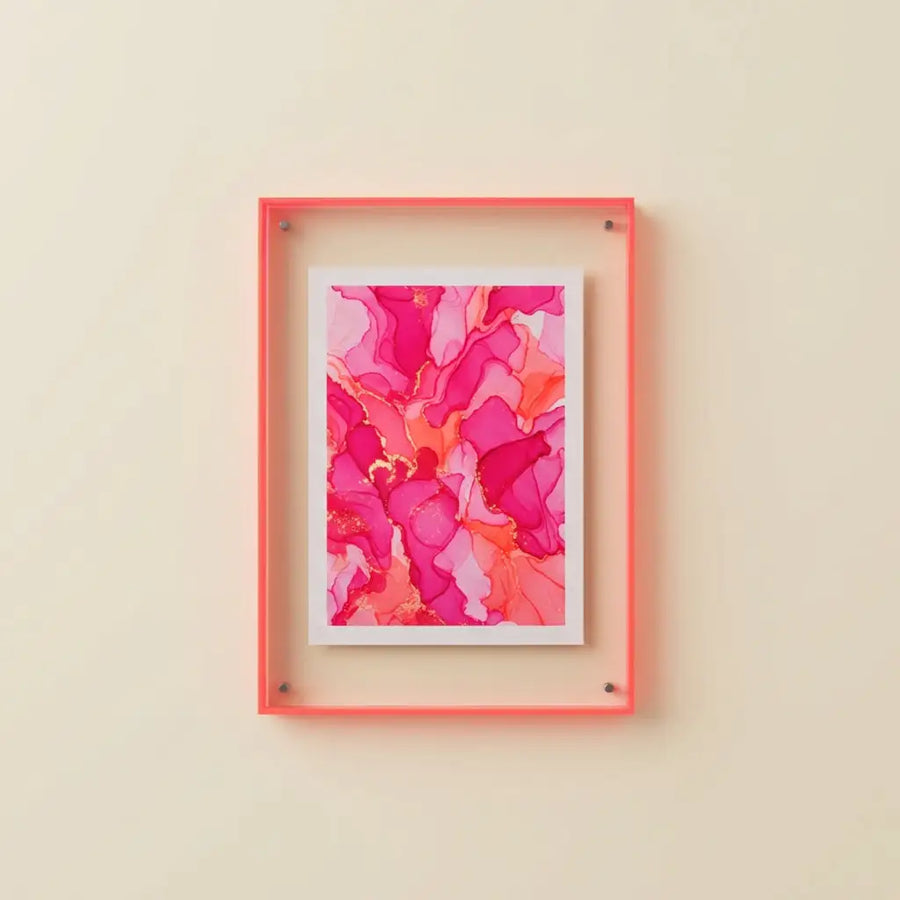 Pink Aura Floating Frame in Translucent Acrylic