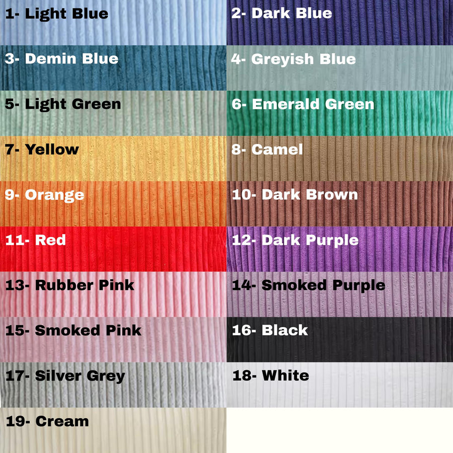 Corduroy velvet cushion cover colour range