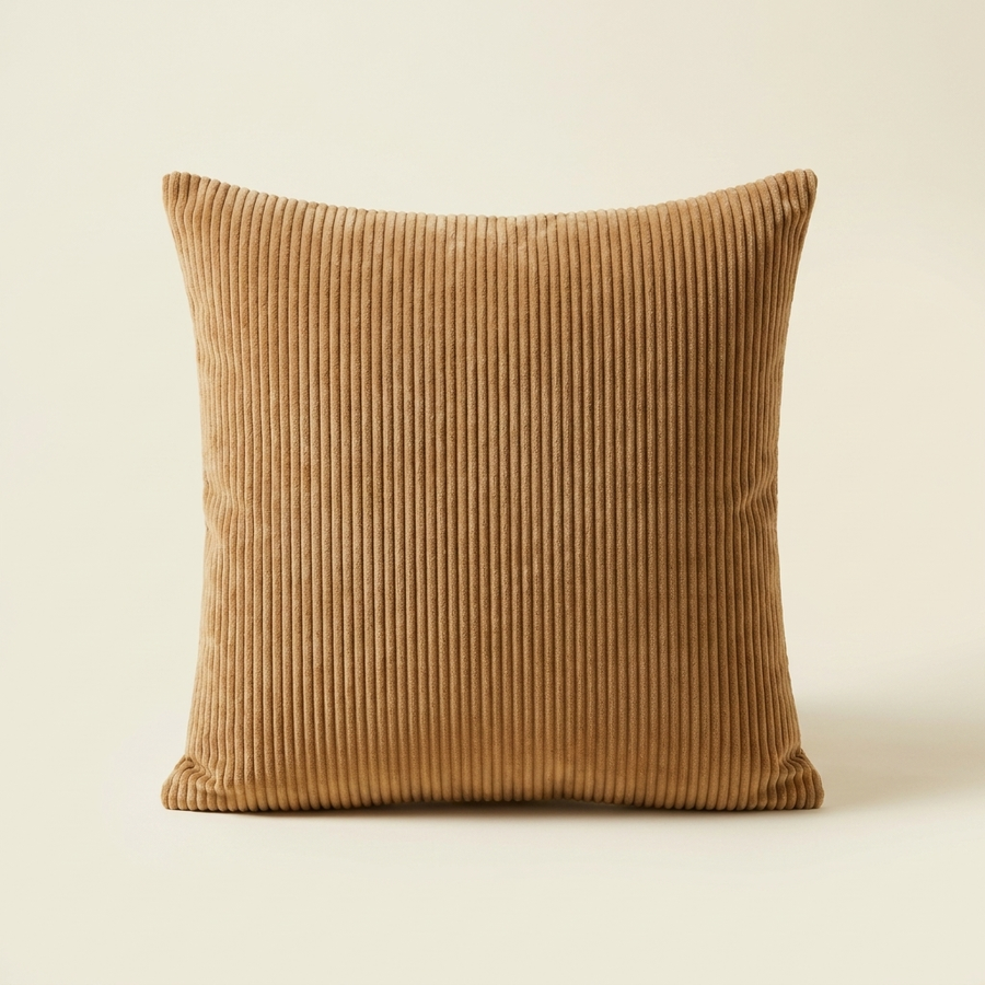 Camel corduroy velvet cushion cover