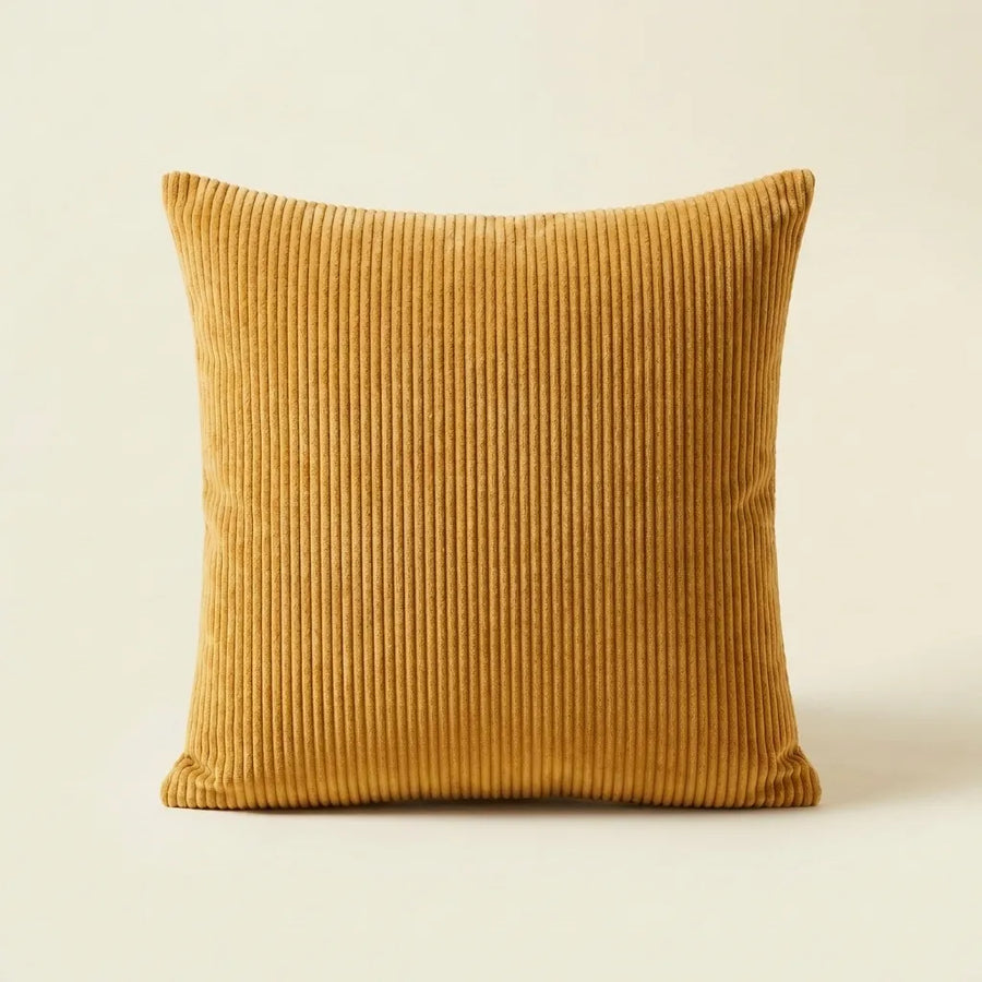 Yellow corduroy velvet cushion cover