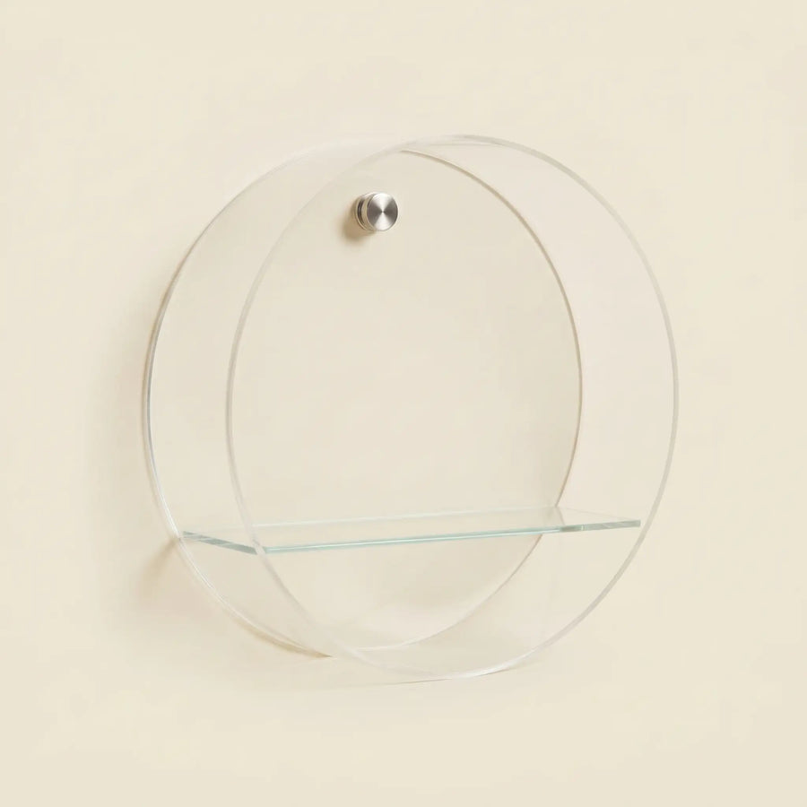 Clear Wall Mounted Halo Round Shelf in Acrylic