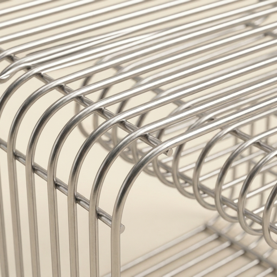 Linea Side Table in Stainless Steel Wire
