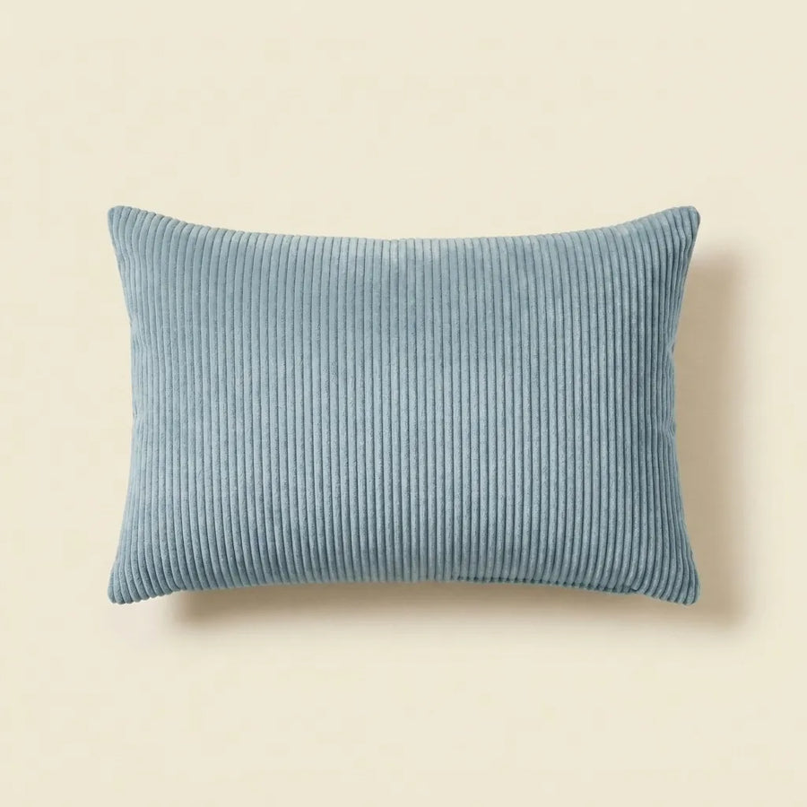 Greyish Blue corduroy velvet lumbar cushion cover