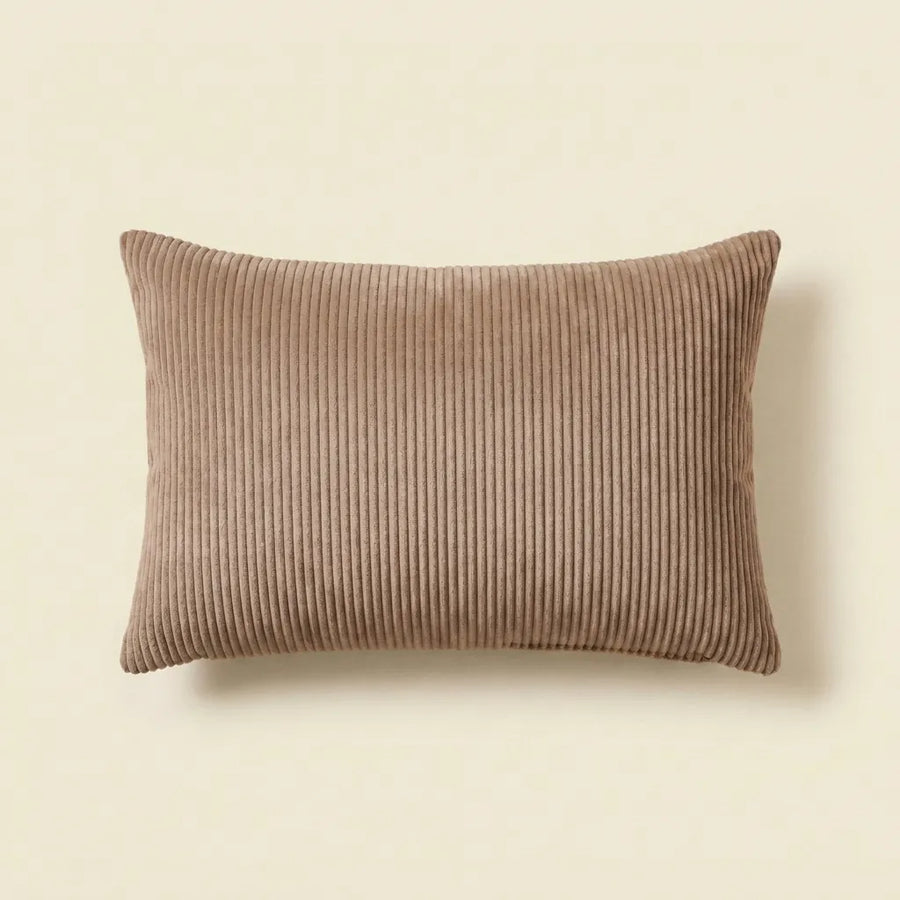 Camel corduroy velvet lumbar cushion cover
