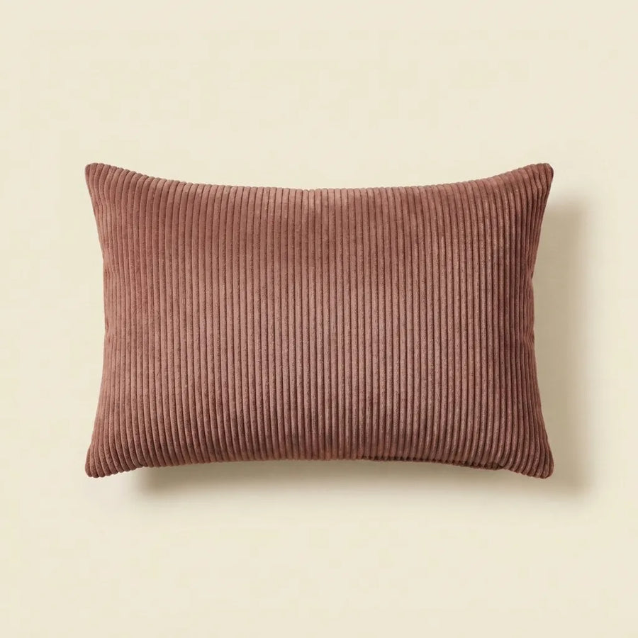 Dark Brown corduroy velvet lumbar cushion cover