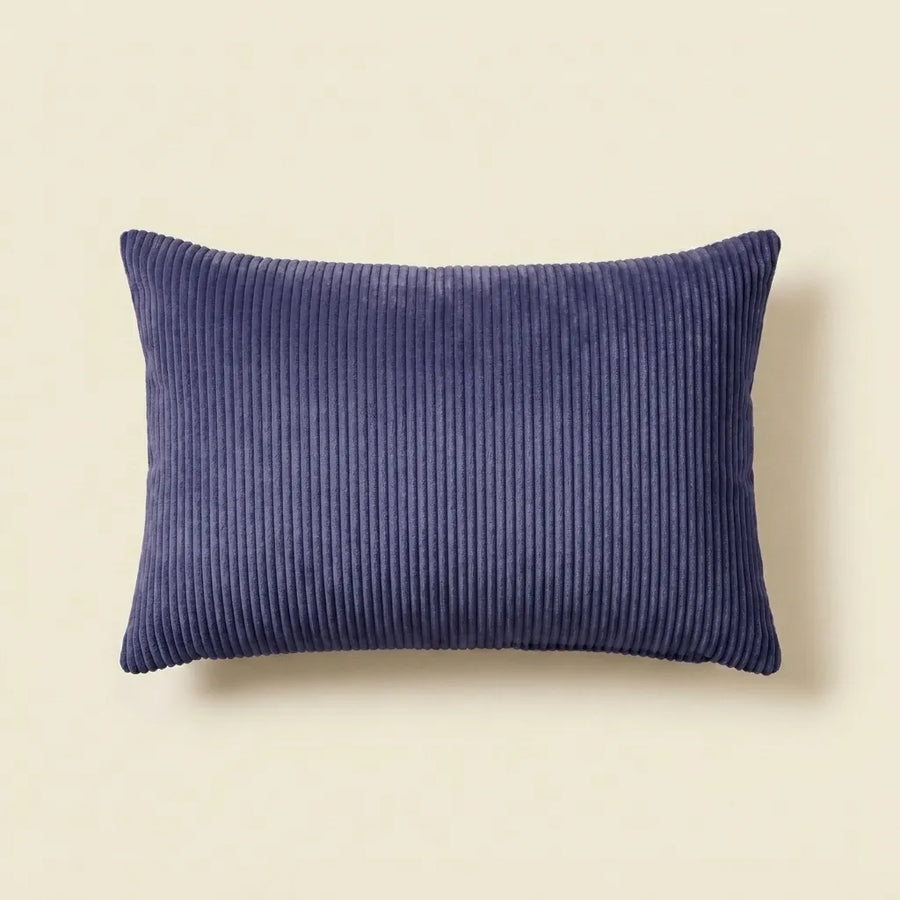 Dark Blue corduroy velvet lumbar cushion cover