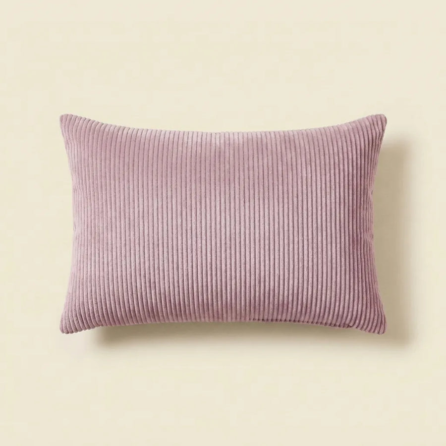 Smoked Pink corduroy velvet lumbar cushion cover