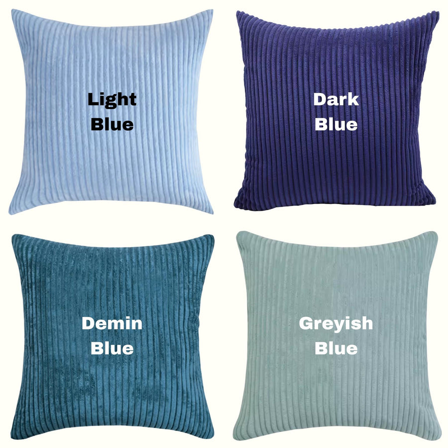 Corduroy velvet lumbar cushion covers in a room