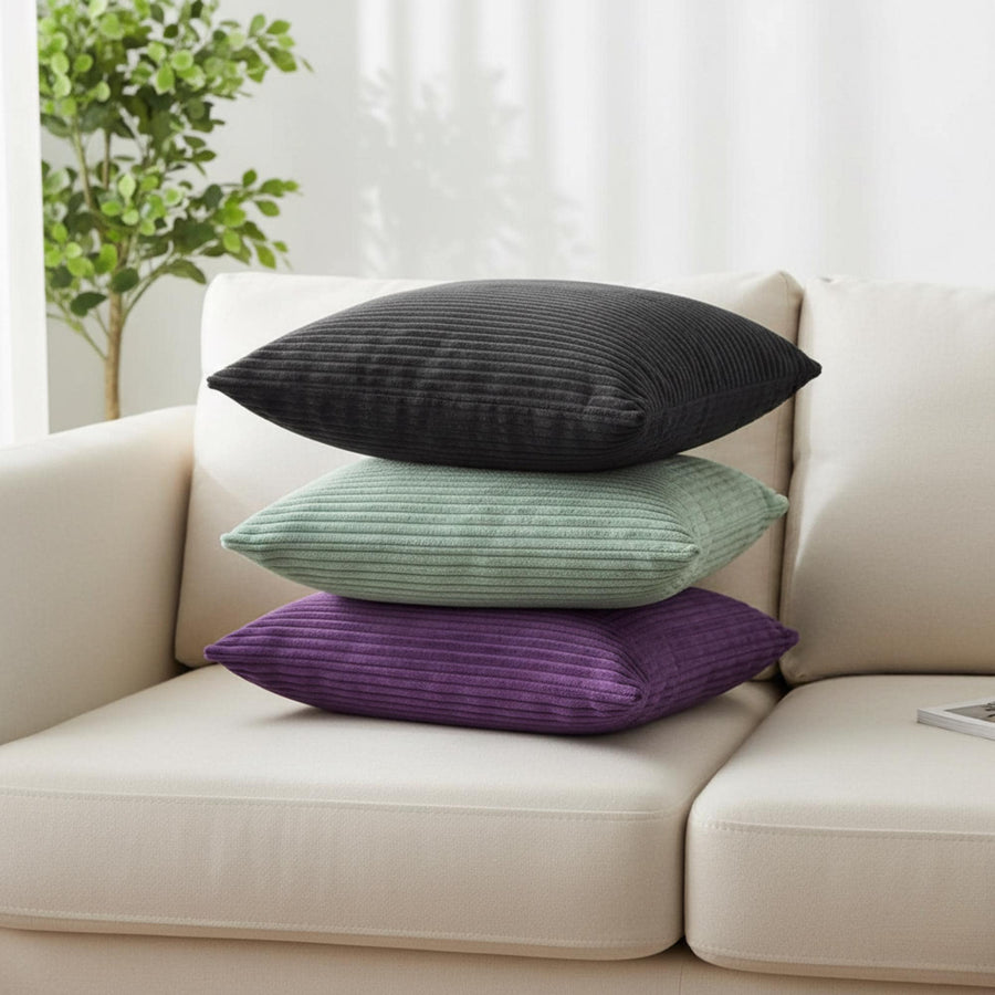 Corduroy velvet cushion cover invisible zip detail