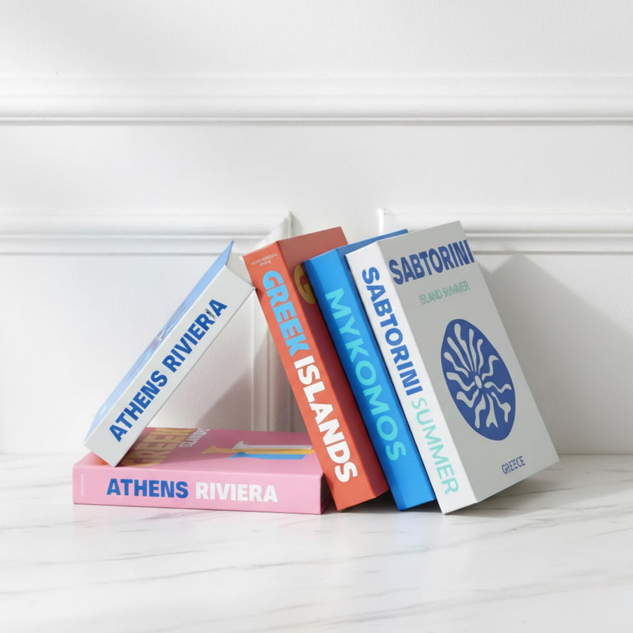 Greece edition faux book boxes stacked