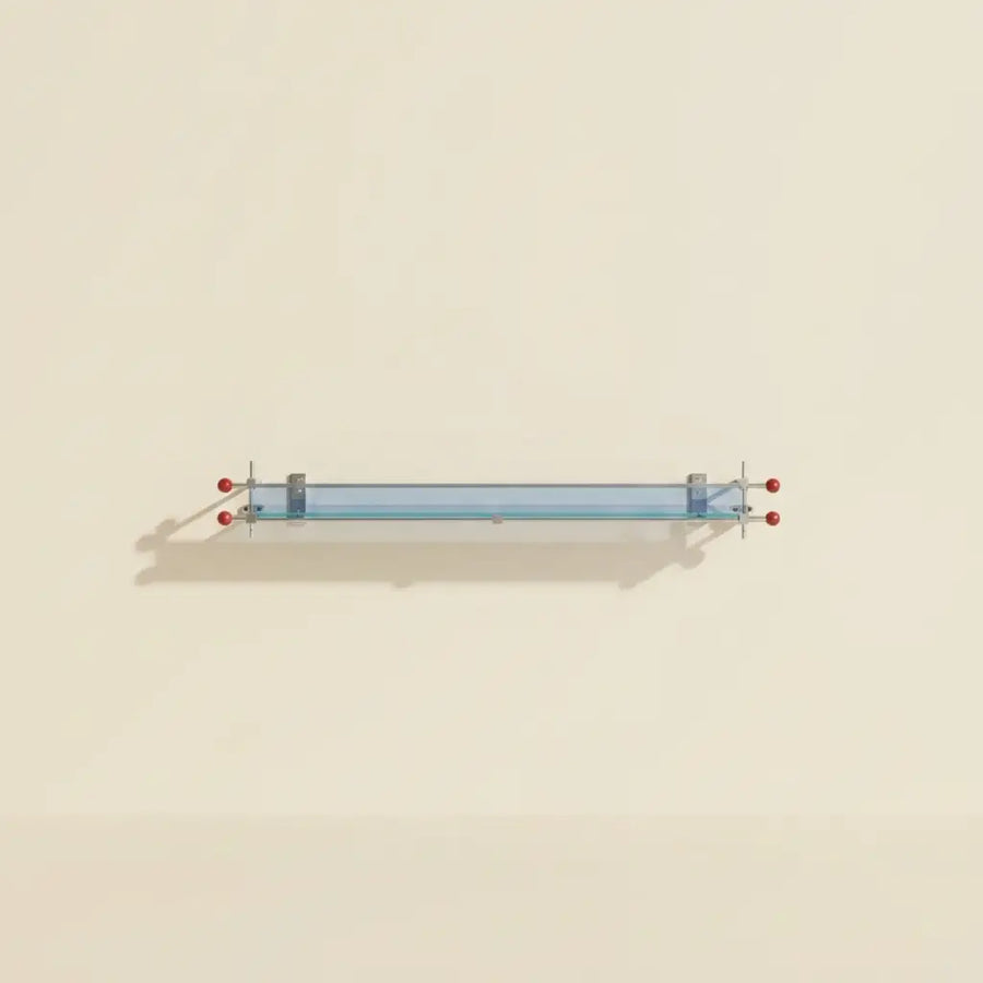 Blue Spectrum Acrylic Shelf with Chrome-Plated Frame