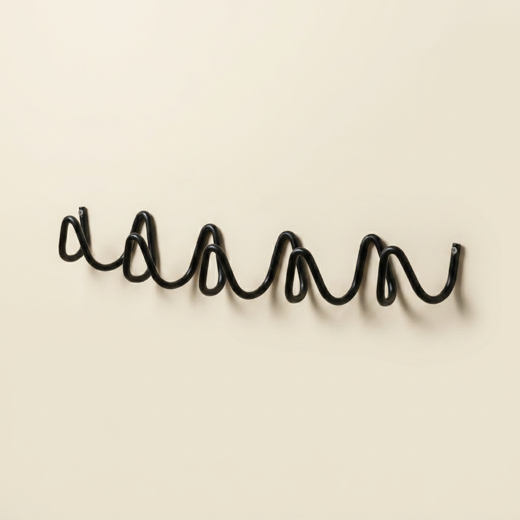 Wall Mounted Wave Hook Rail in Galvanized Iron