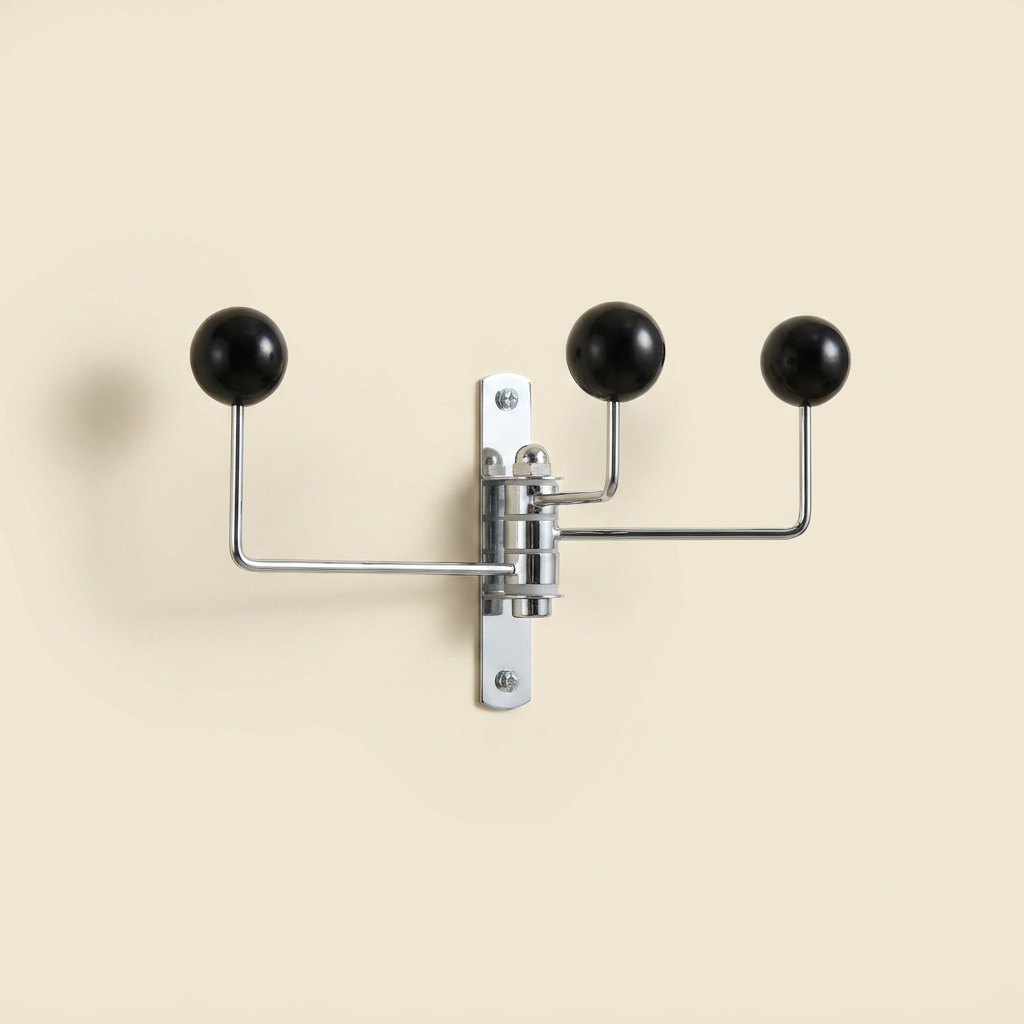 Wall Mounted Pirouette Swivel Hook in Steel and Wood