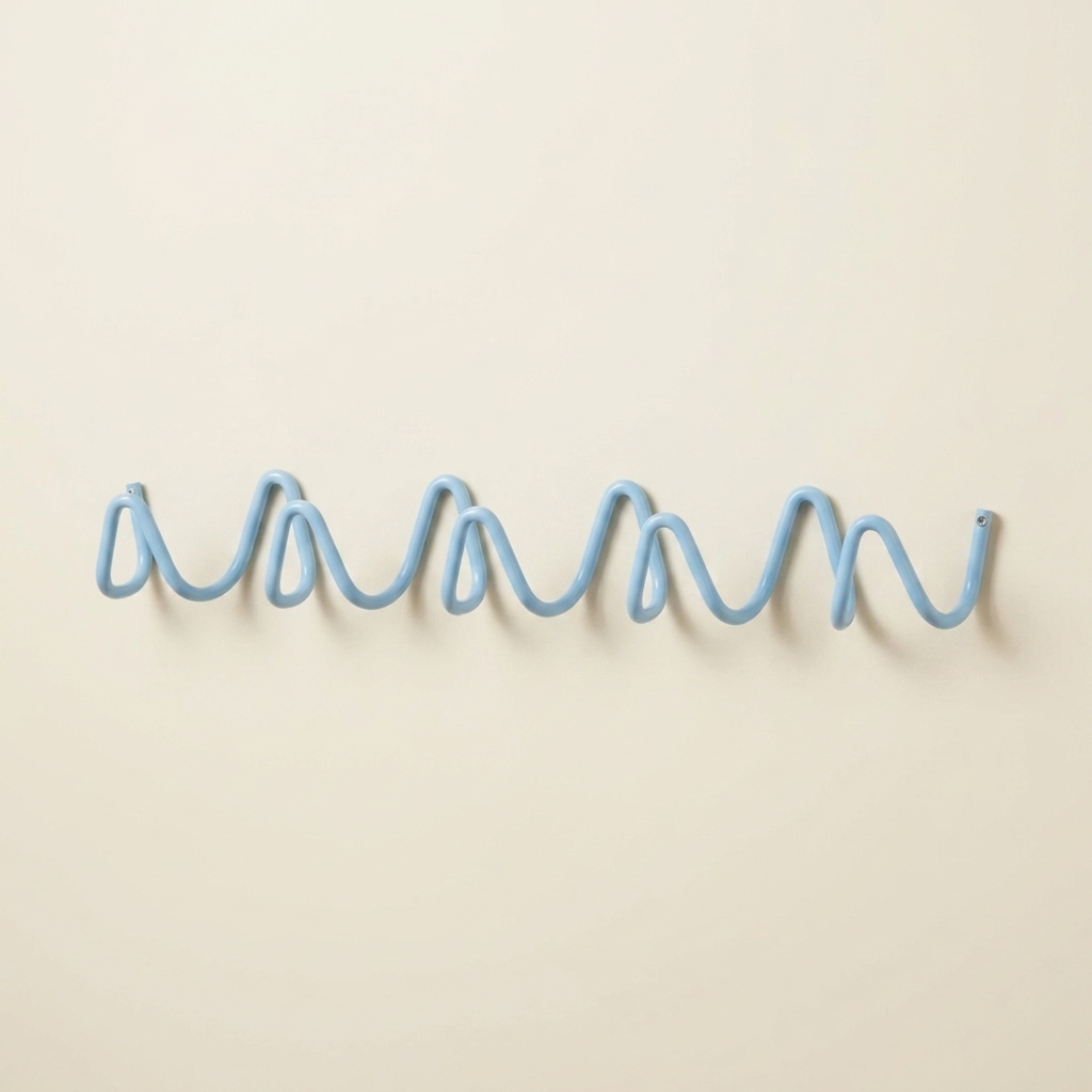 Wall Mounted Wave Hook Rail in Galvanized Iron