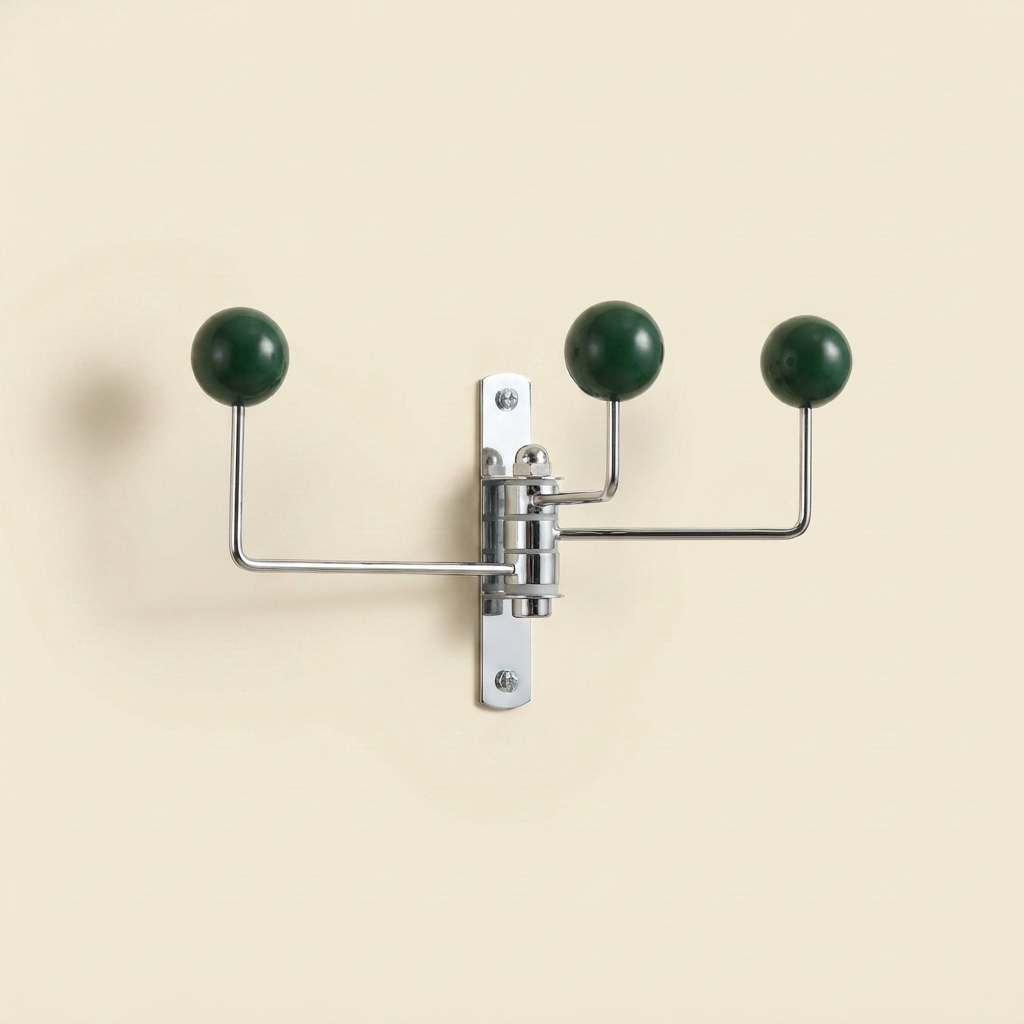 Wall Mounted Pirouette Swivel Hook in Steel and Wood