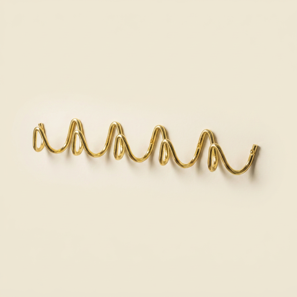 Wall Mounted Wave Hook Rail in Galvanized Iron