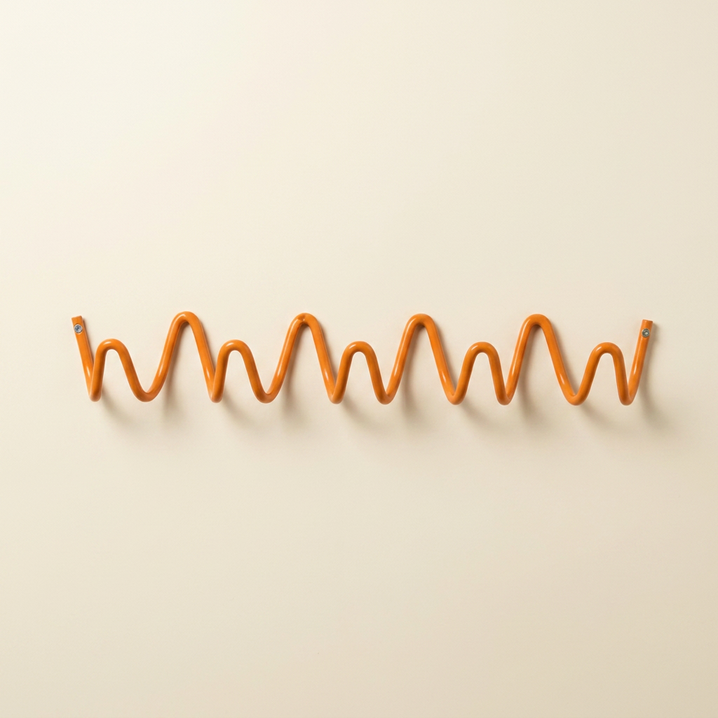 Wall Mounted Wave Hook Rail in Galvanized Iron