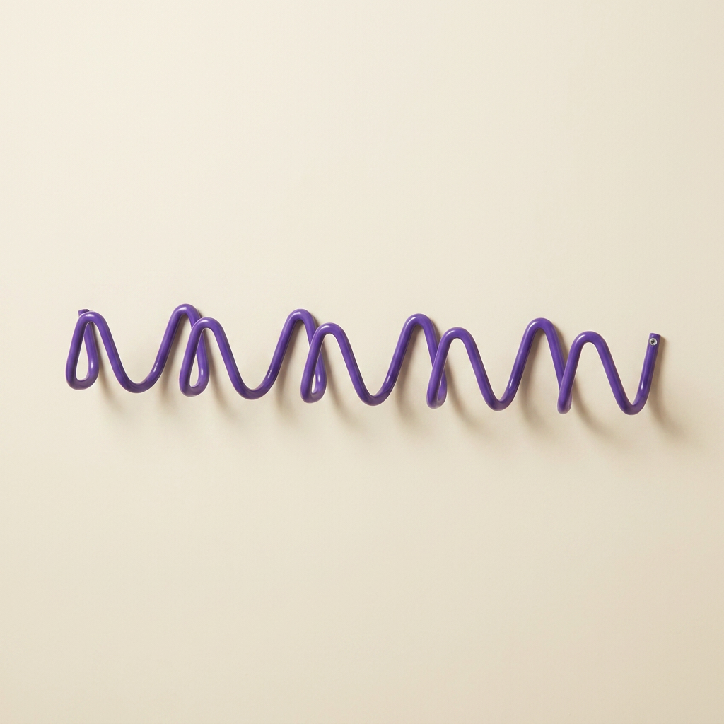 Wall Mounted Wave Hook Rail in Galvanized Iron