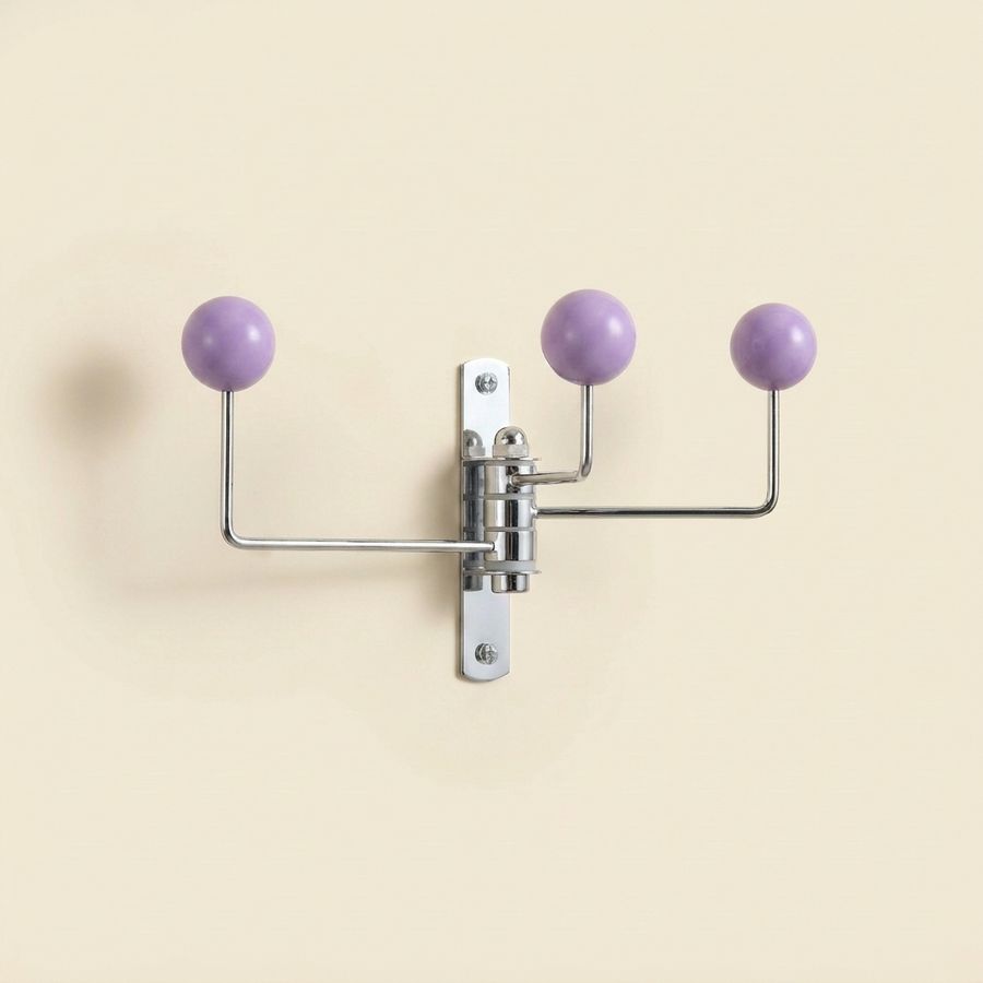 Wall Mounted Pirouette Swivel Hook in Steel and Wood