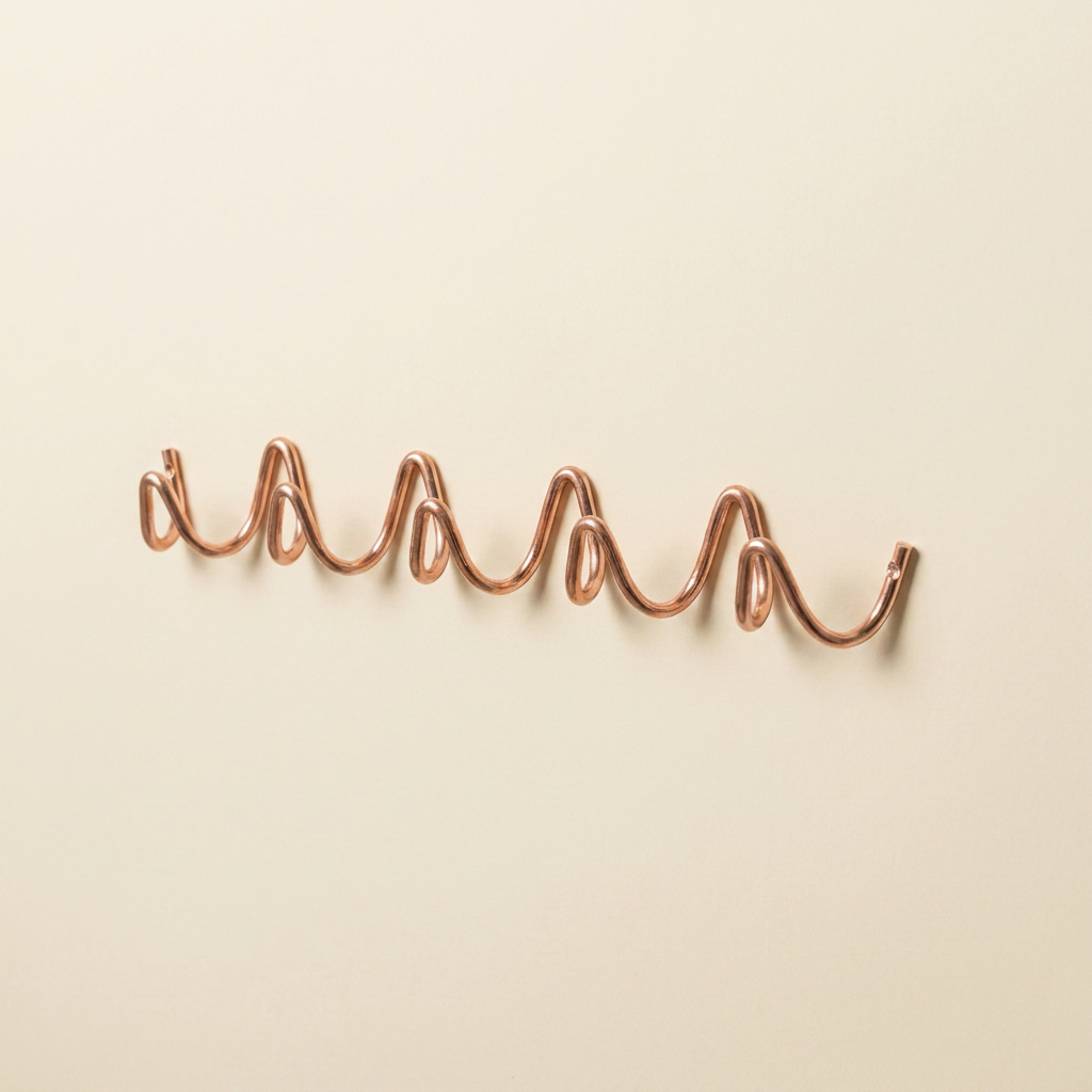 Wall Mounted Wave Hook Rail in Galvanized Iron