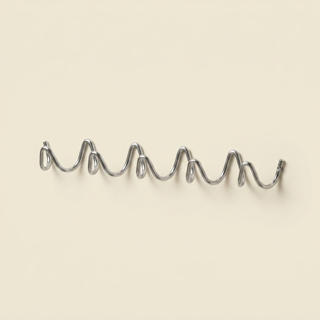 Wall Mounted Wave Hook Rail in Galvanized Iron