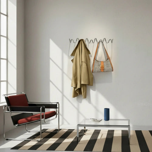 Wall Mounted Wave Hook Rail in Galvanized Iron — alternate view 2