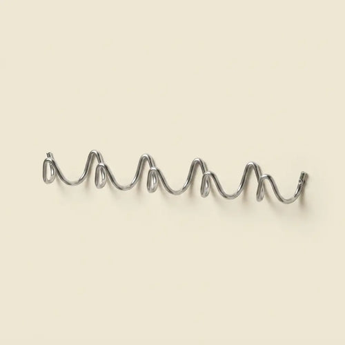 Silver Wall Mounted Wave Hook Rail in Galvanized Iron