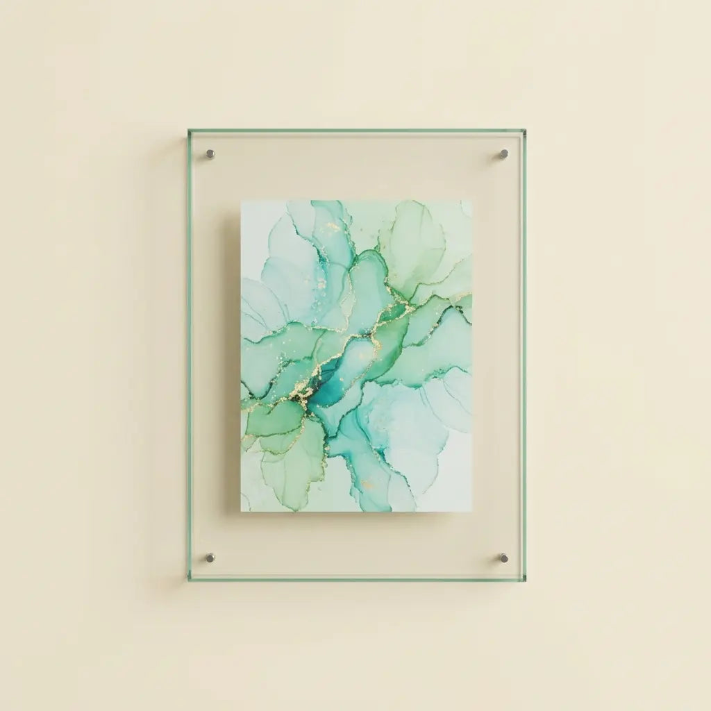 Light Green Aura Floating Frame in Translucent Acrylic
