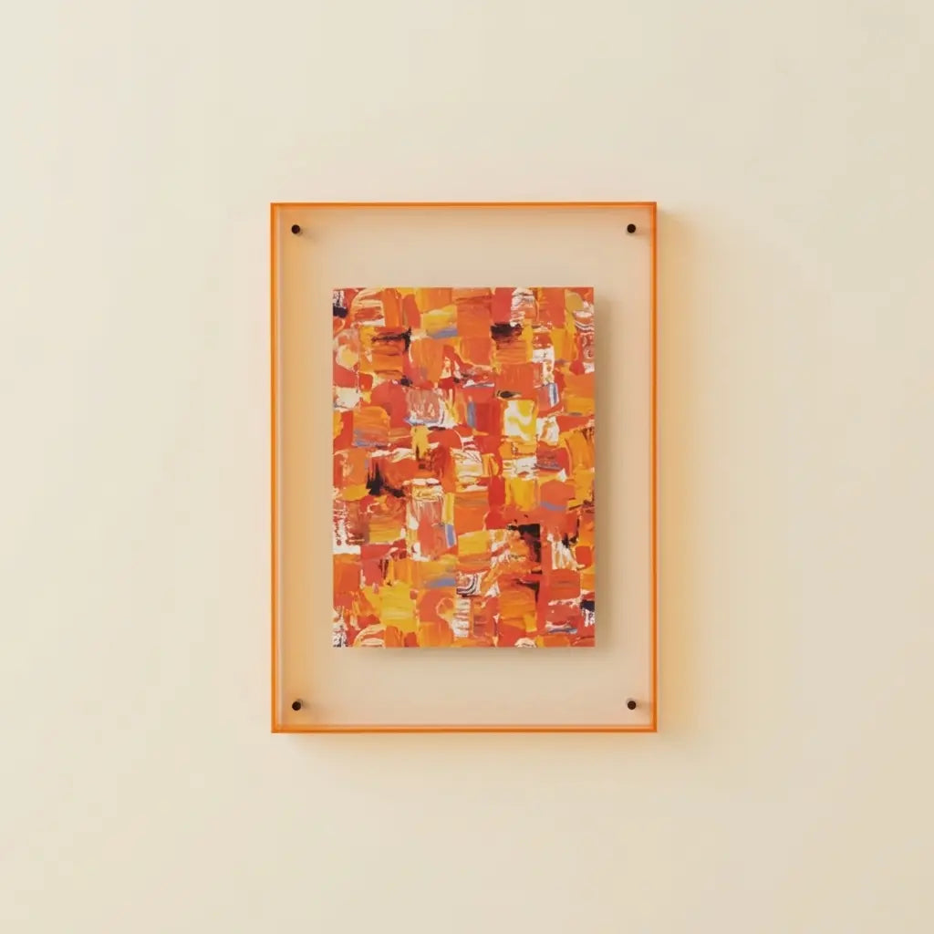 Orange Aura Floating Frame in Translucent Acrylic