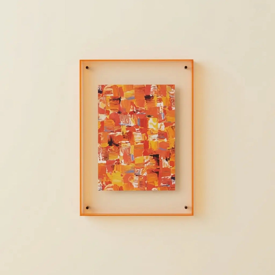 Orange Aura Floating Frame in Translucent Acrylic