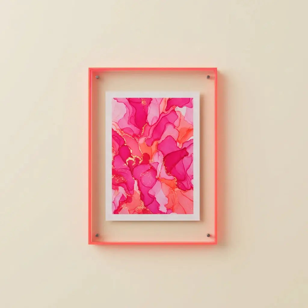 Pink Aura Floating Frame in Translucent Acrylic