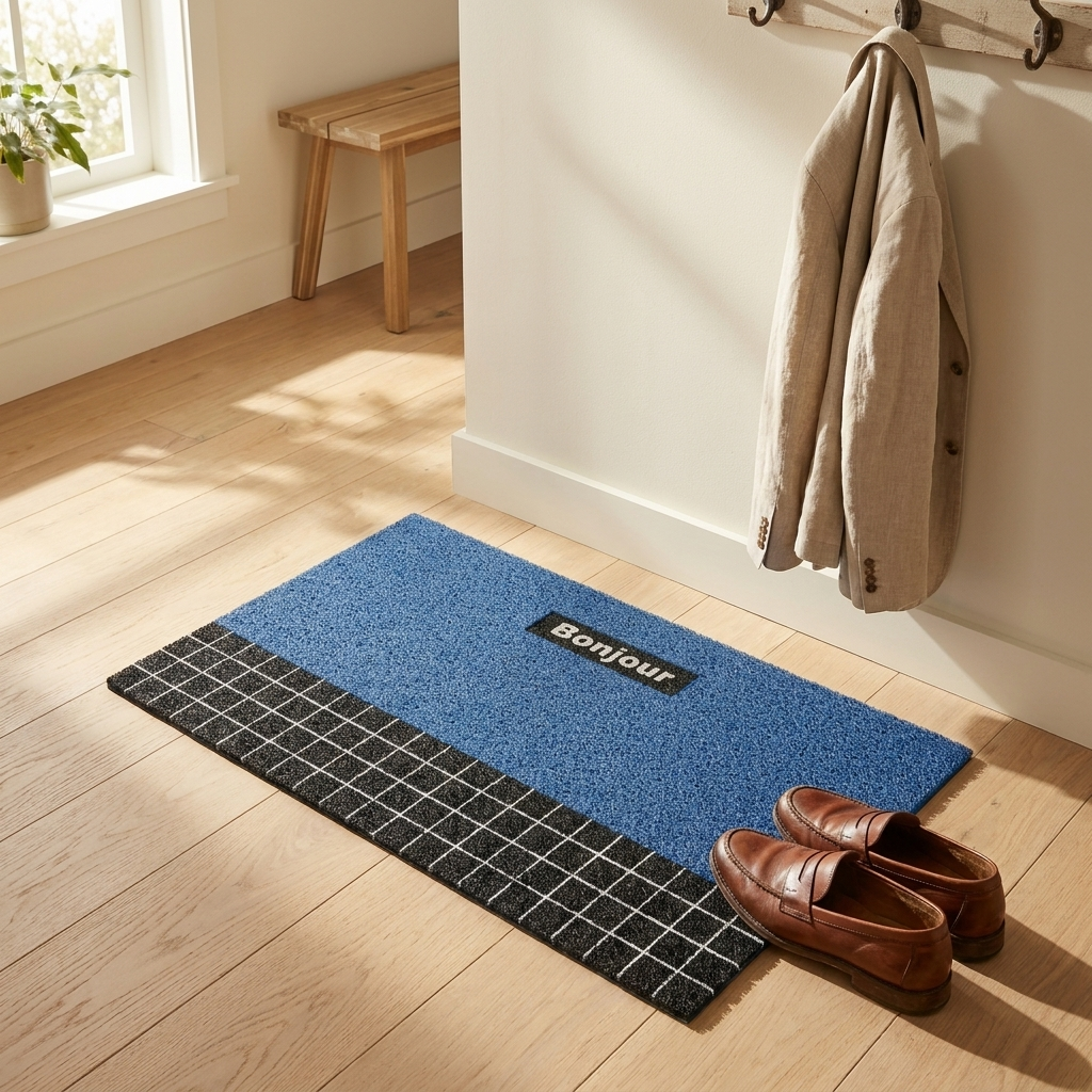 Bonjour doormat in an apartment entryway