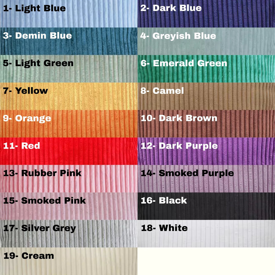 Corduroy velvet cushion cover colour range
