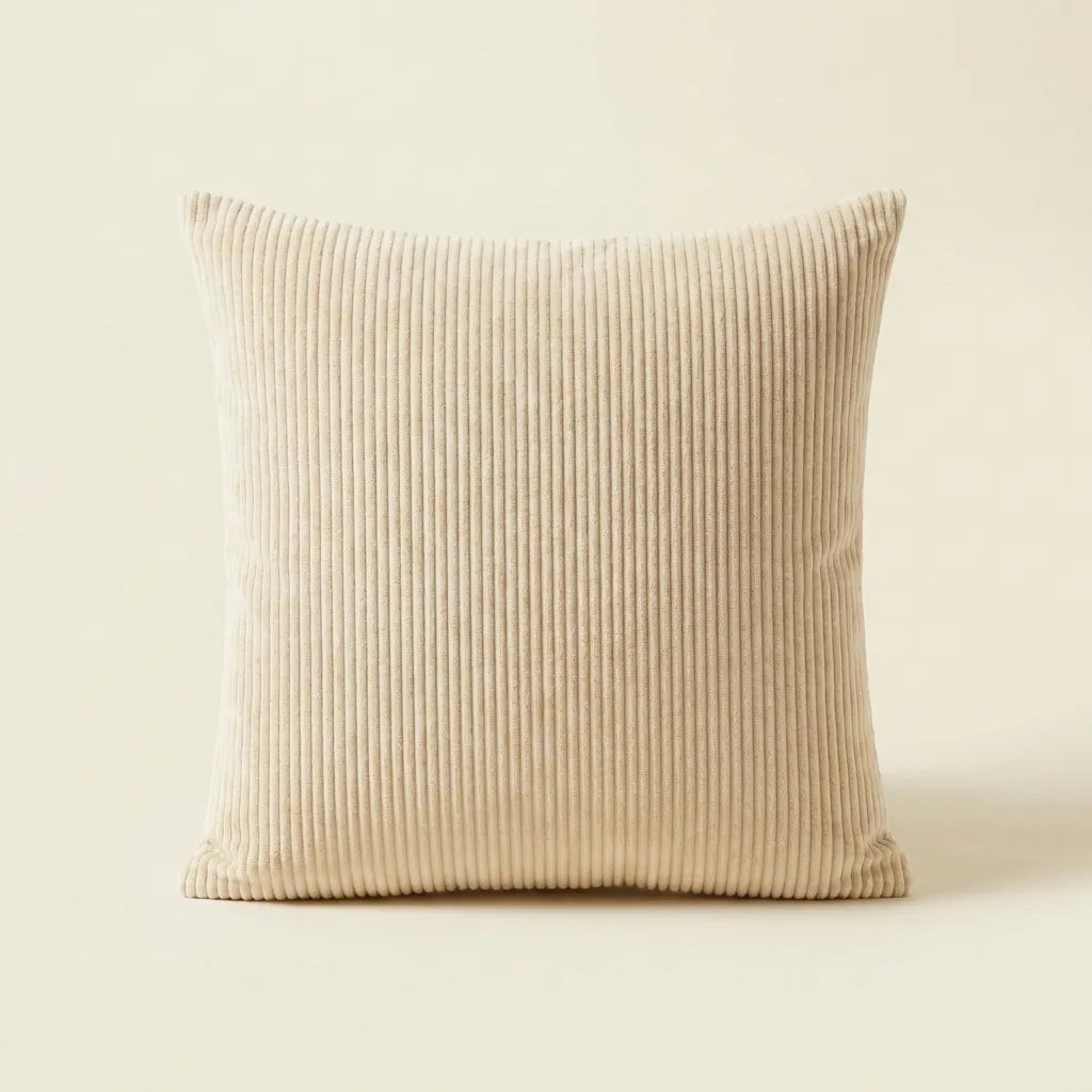 Cream corduroy velvet cushion cover