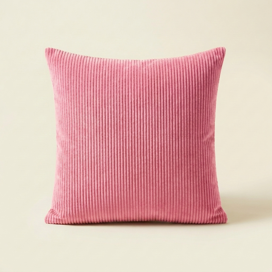 Rubber Pink corduroy velvet cushion cover