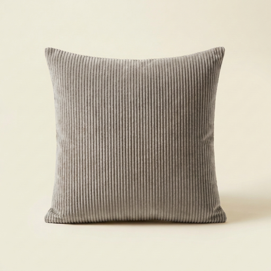 Silver Grey corduroy velvet cushion cover