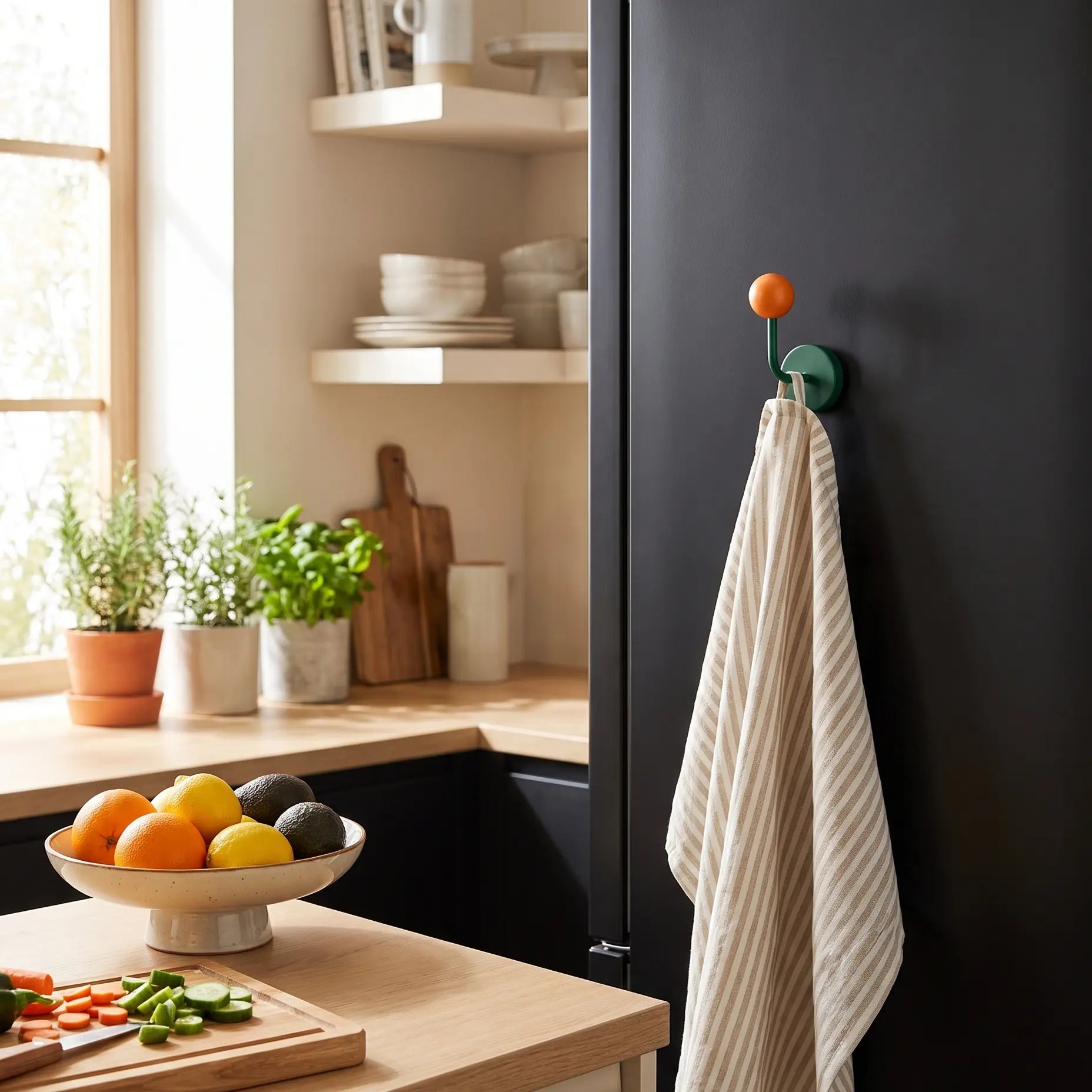 Magnetic Dot Hook in Iron and Wood — alternate view 2