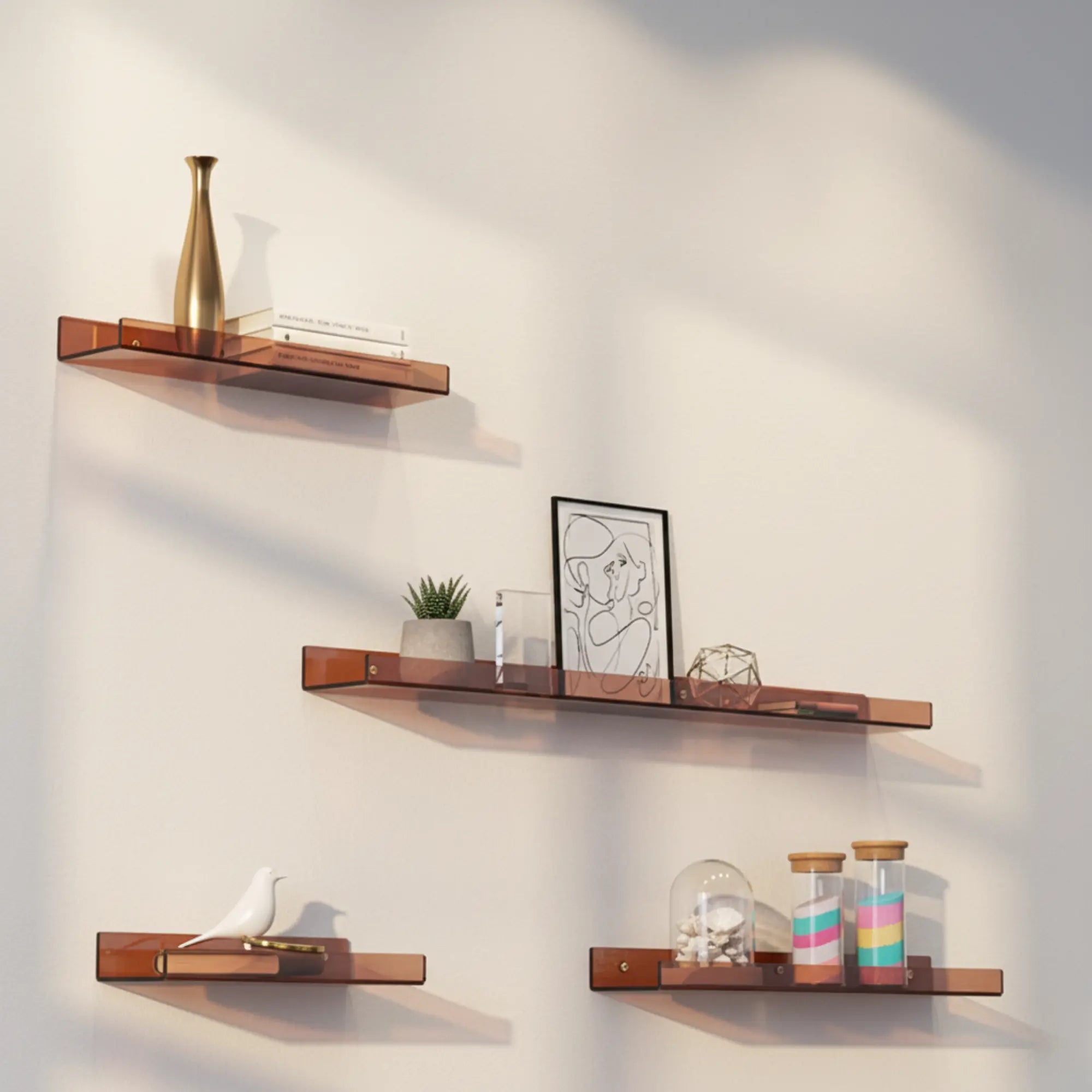 Wall Mounted Drift Floating Shelf in Acrylic — alternate view 3