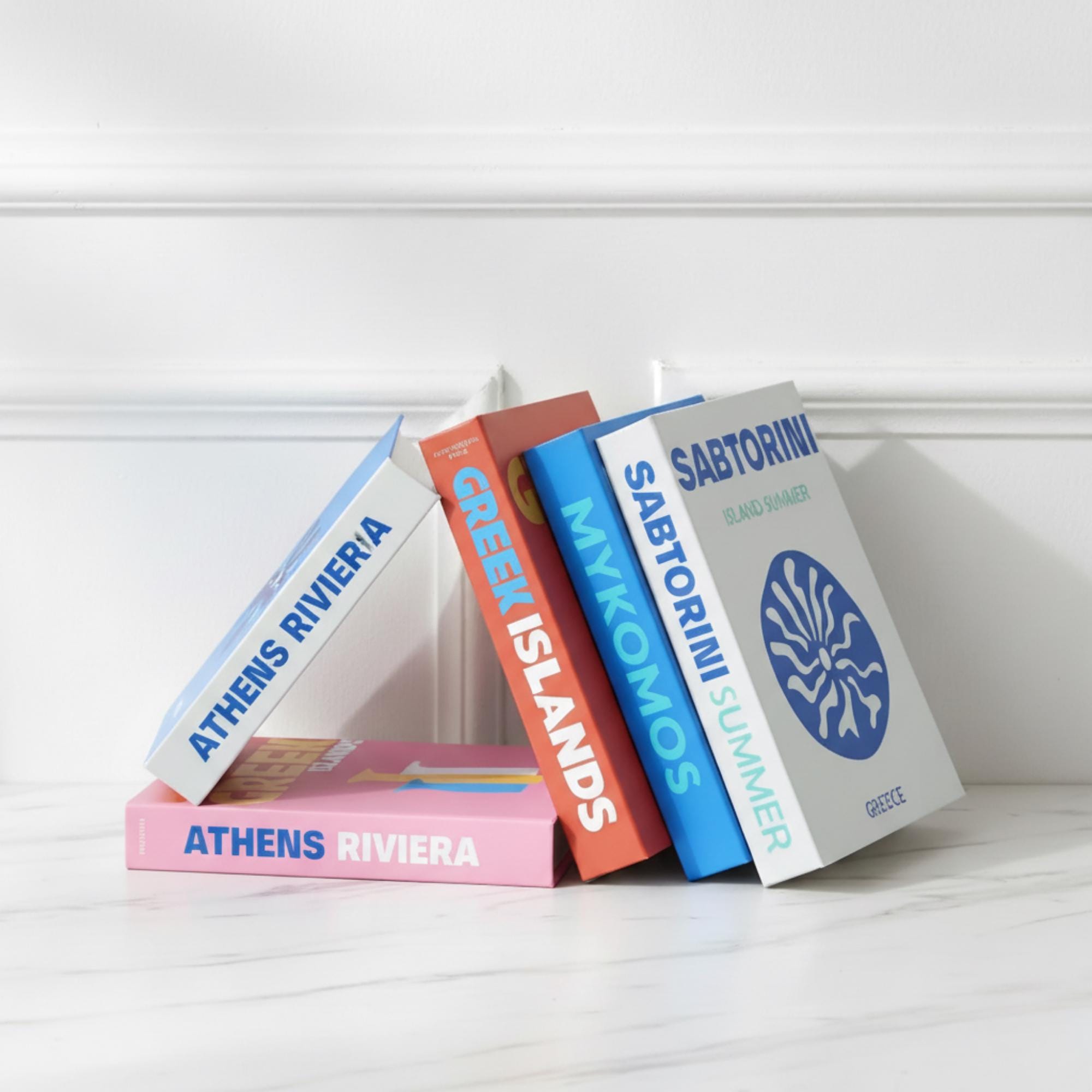 Greece edition faux book boxes stacked