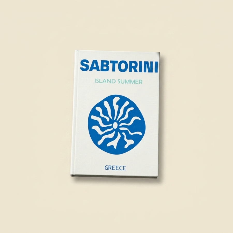 Santorini Island faux book box