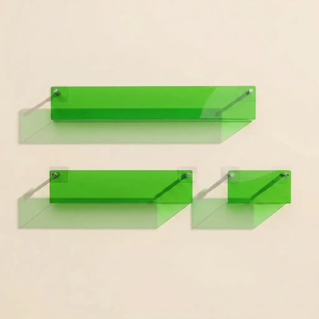Green Wall Mounted Folio Wall Rack in Acrylic