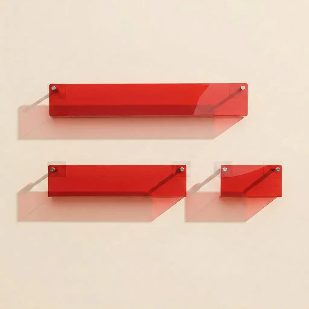 Red Wall Mounted Folio Wall Rack in Acrylic