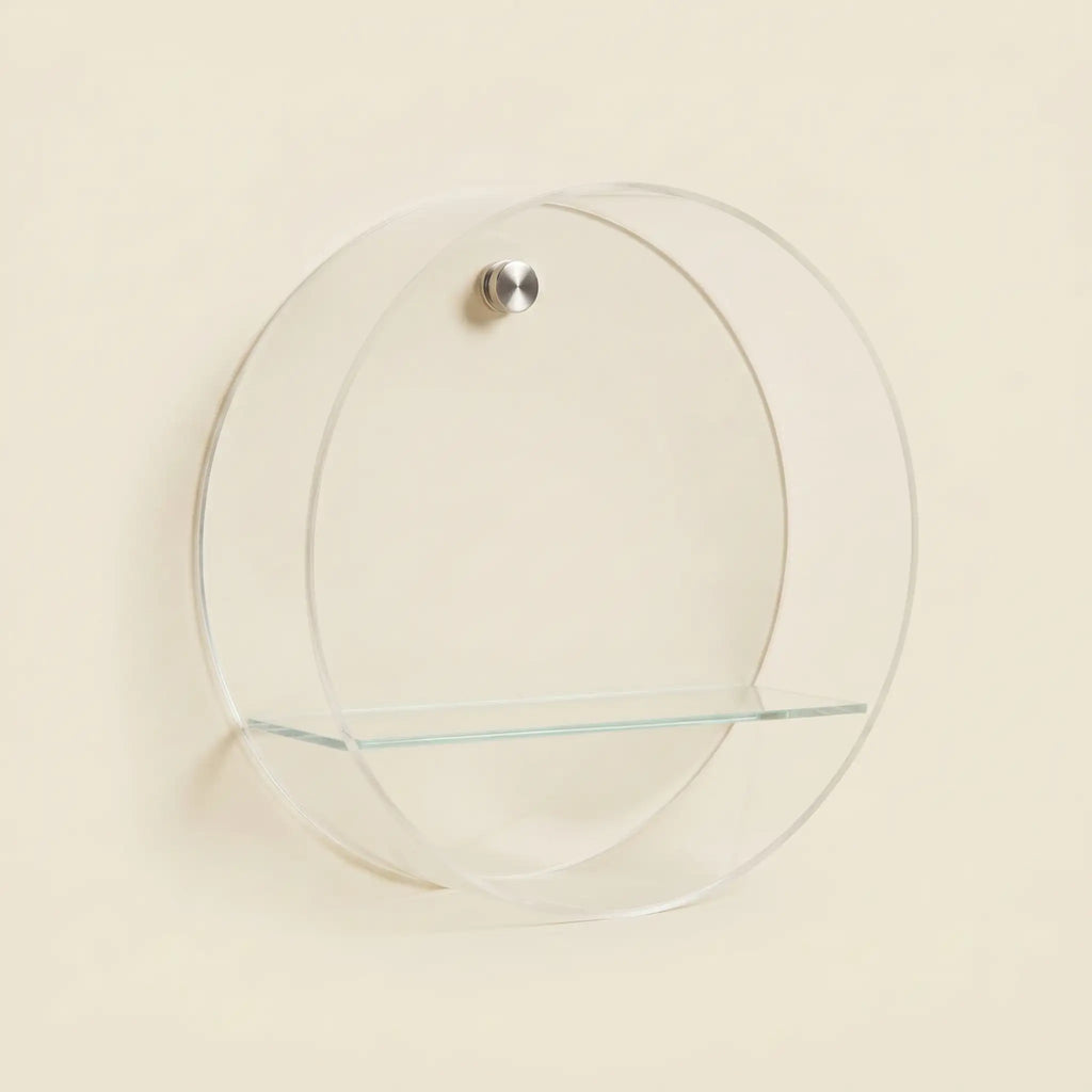 Clear Wall Mounted Halo Round Shelf in Acrylic