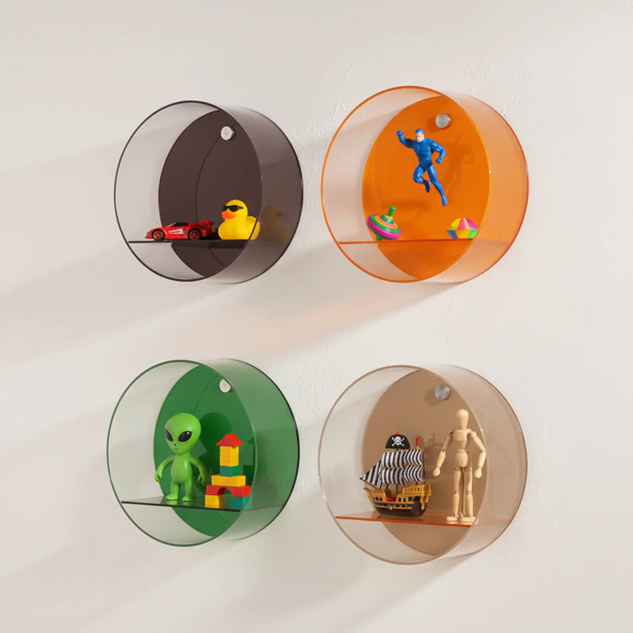Wall Mounted Halo Round Shelf in Acrylic — alternate view 2
