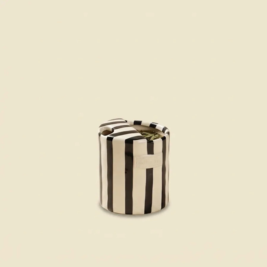 Black striped ceramic tumbler 300 ml