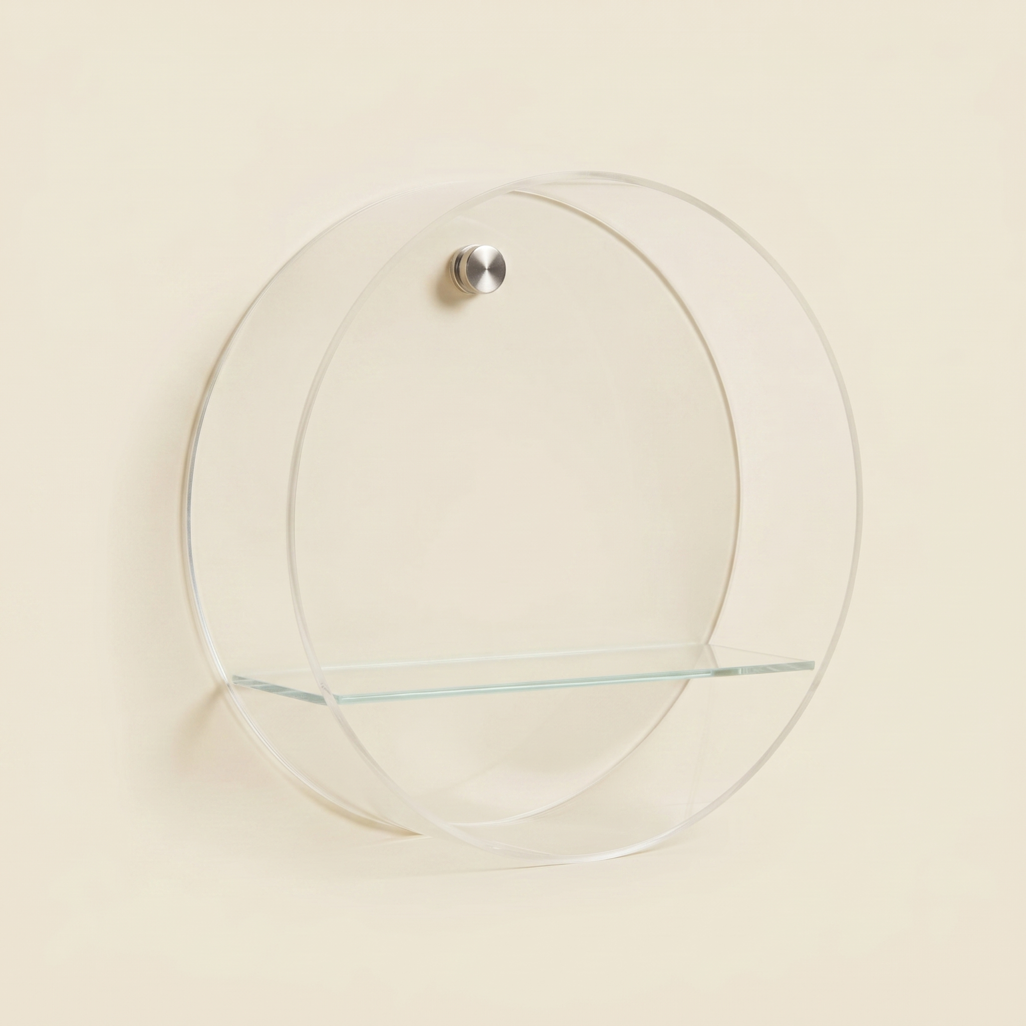 Wall Mounted Halo Round Shelf in Acrylic