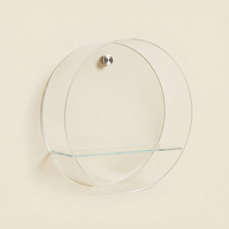 Wall Mounted Halo Round Shelf in Acrylic