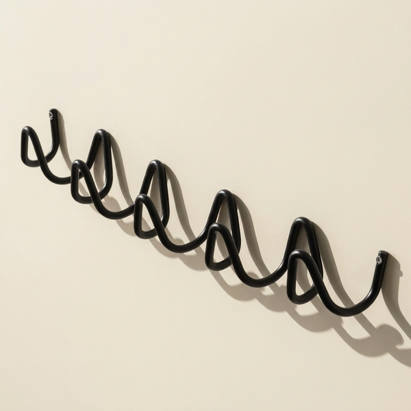 Wall Mounted Wave Hook Rail in Galvanized Iron
