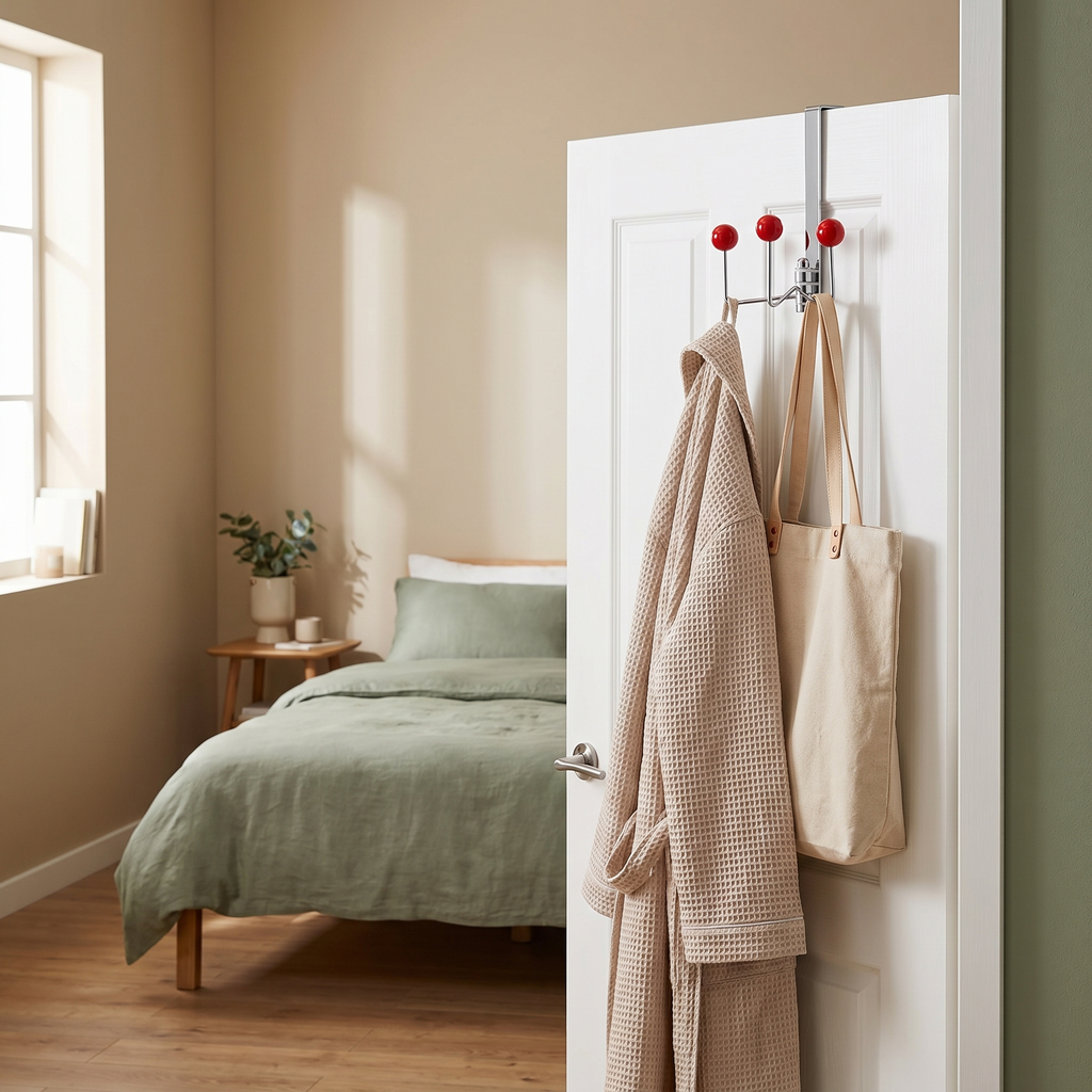 Over-Door Pivot Rack with Swivel Hooks